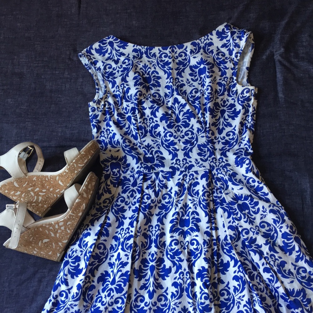 Royal Blue and White Spring Dress